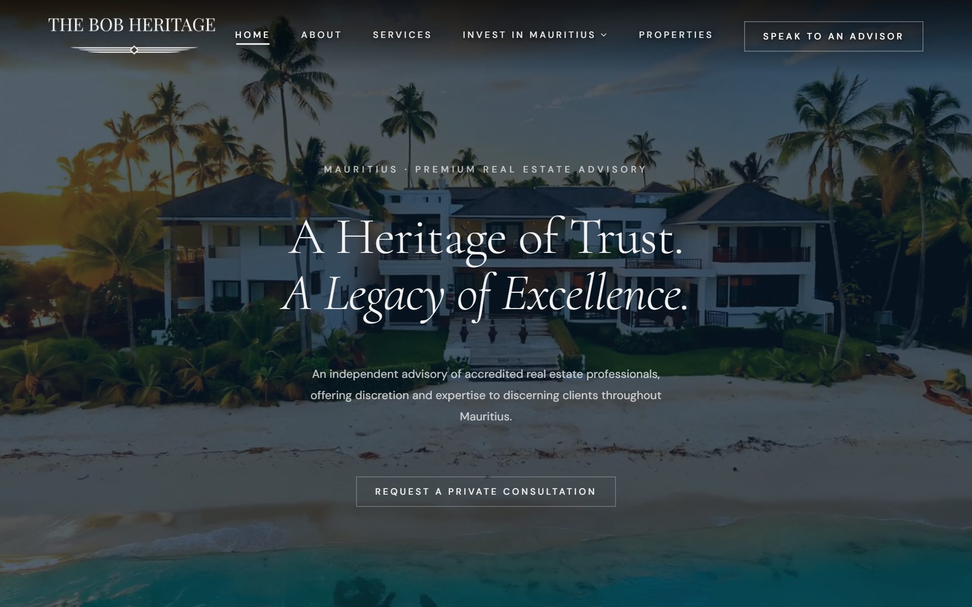 The Bob Heritage website preview